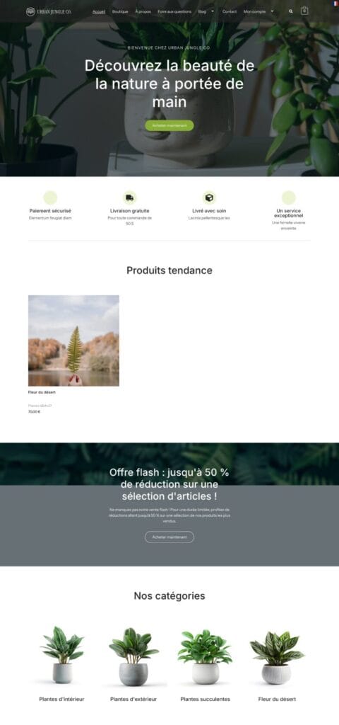 Modèle site boutique nature — DigiKoder