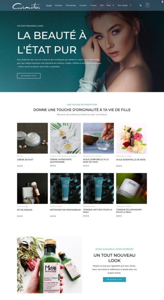 Modèle site cosmétique — DigiKoder