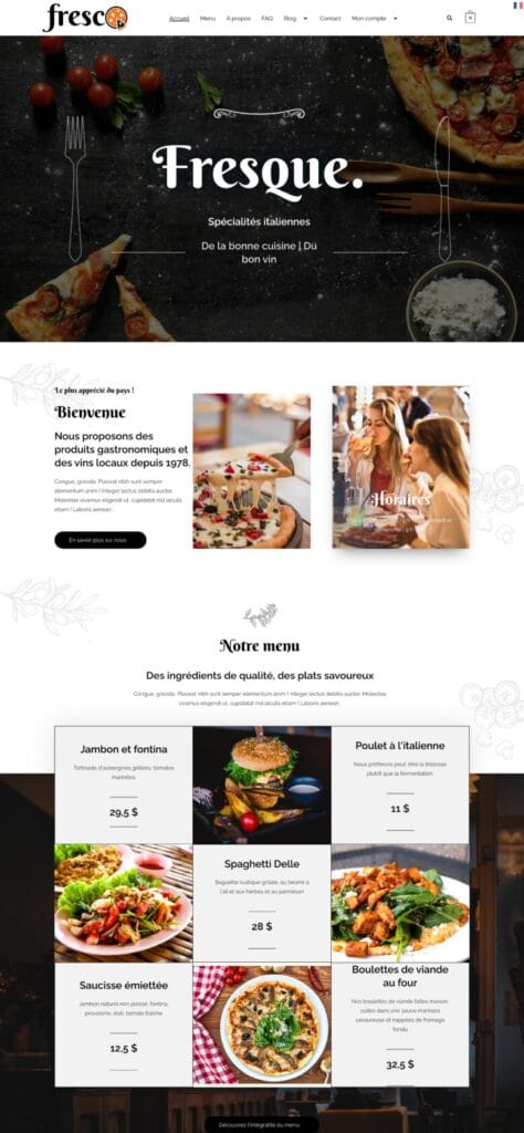 Modèle site restaurant — DigiKoder