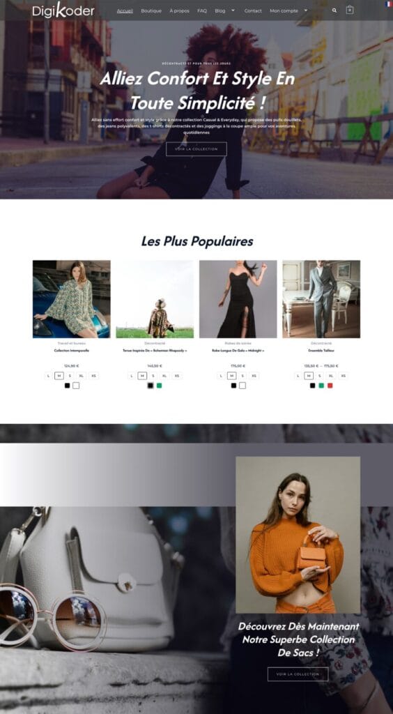 Modèle site confort — DigiKoder