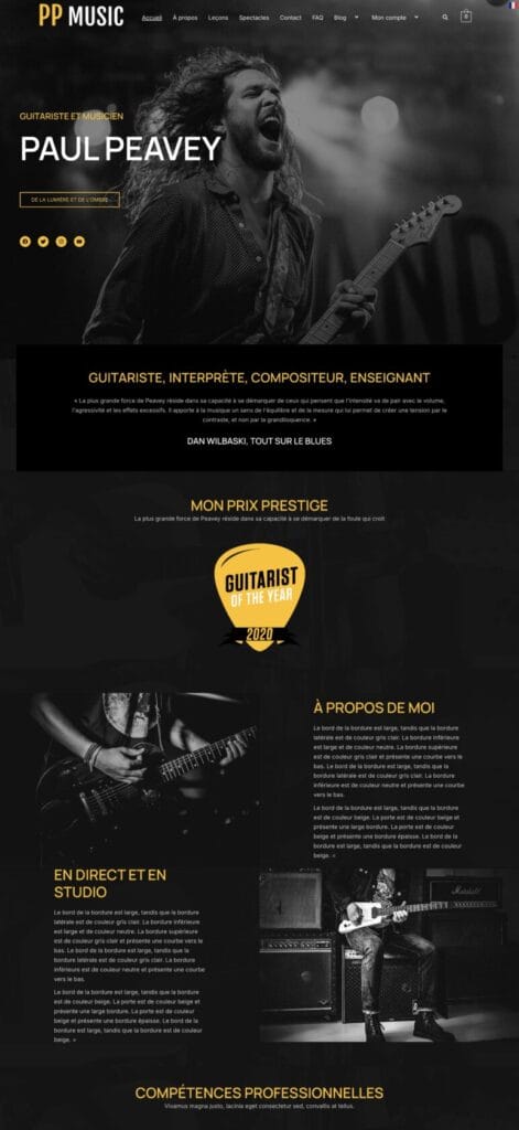 Modèle site guitariste — DigiKoder