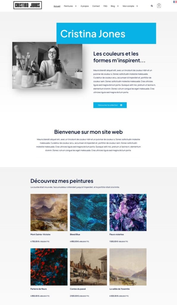 Modèle site professionnel Cristina — DigiKoder