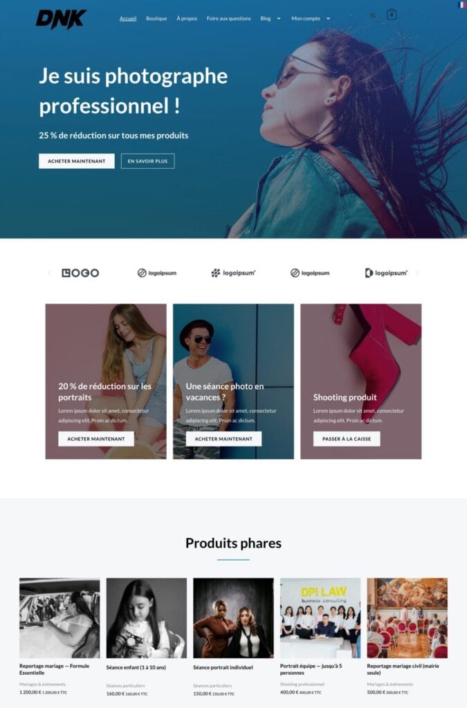 Modèle site photographe — DigiKoder