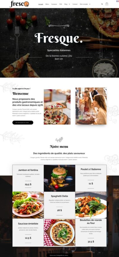 Modèle site restaurant — DigiKoder
